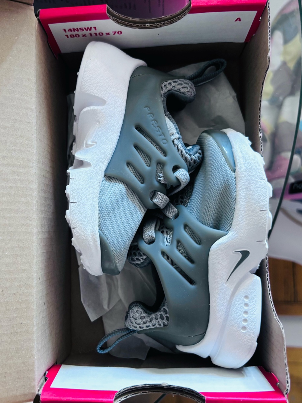 Nike Kids Grey and White Athletic Sneakers